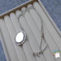 Кулон Дзеркало 18*25 Ажур. Колір срібло. На ланцюжку